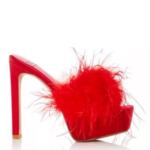 Jeffery Campbell Genuine Ostrich Feathers Heels